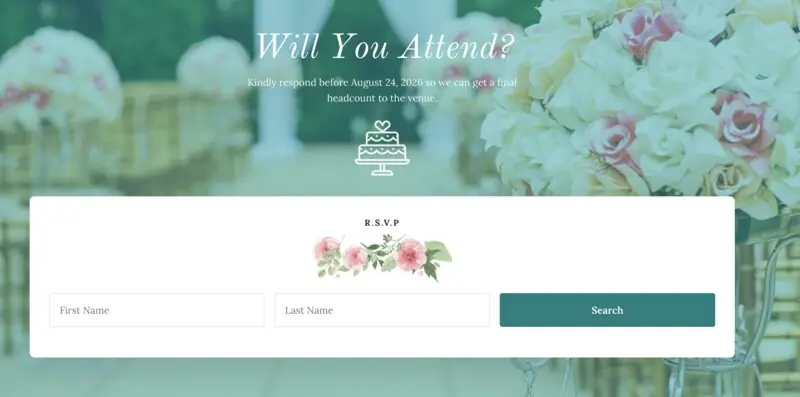 Wedding website template 2