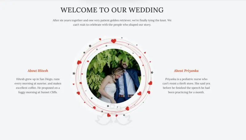 Wedding website template 4