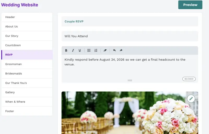 Wedding website template 6